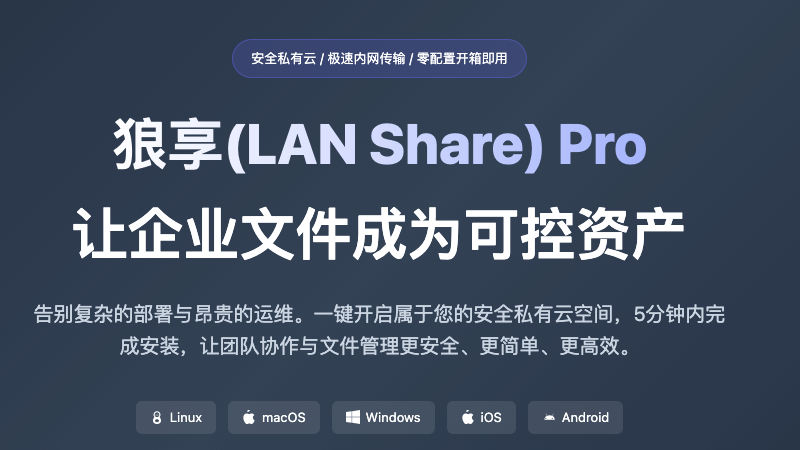 第一次部署 LAN Share(Pro / Enterprise)：快速搭一个企业私有云文件空间封面